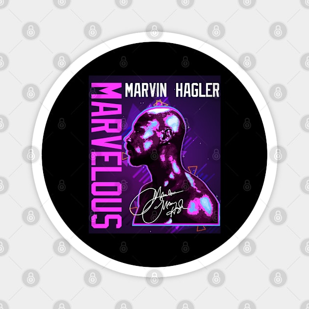 Marvelous Marvin Hagler Boxing Legend Signature Vintage Retro 80s 90s Bootleg Rap Style Magnet by CarDE